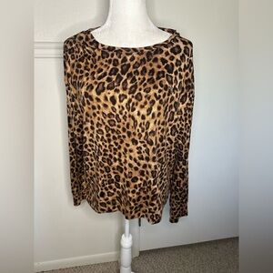 Lauren Ralph Lauren Leopard Print Women's Blouse size L